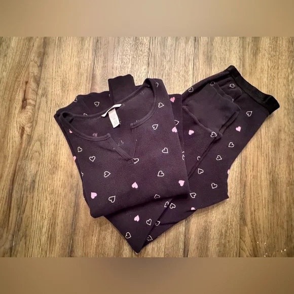 Victoria’s Secret Heart Pajamas S Small Valentines Day - Picture 5 of 14